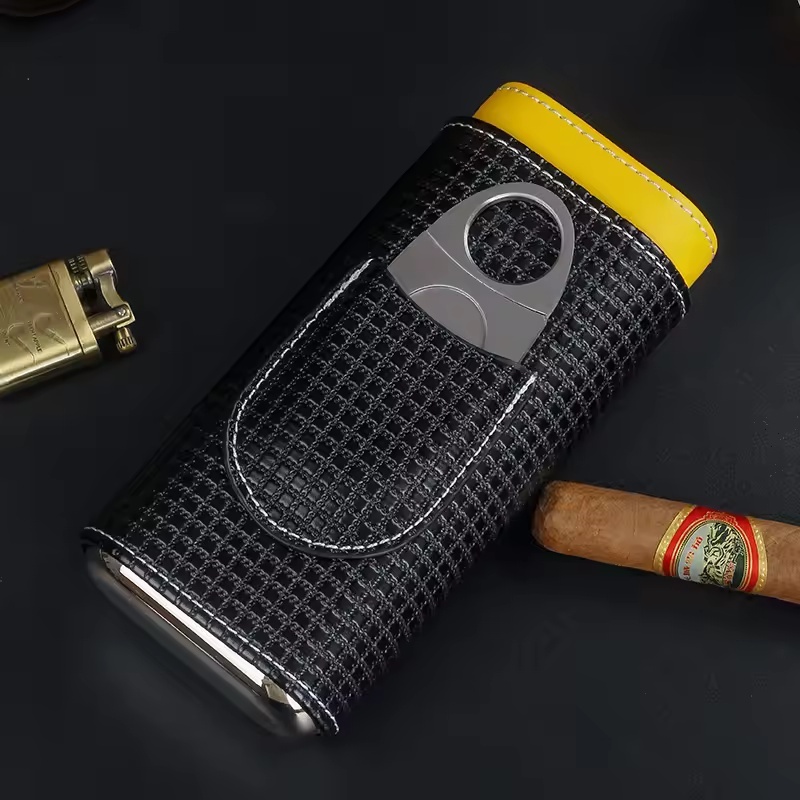 Premium Cigar Case - Étui à cigares portable en cuir