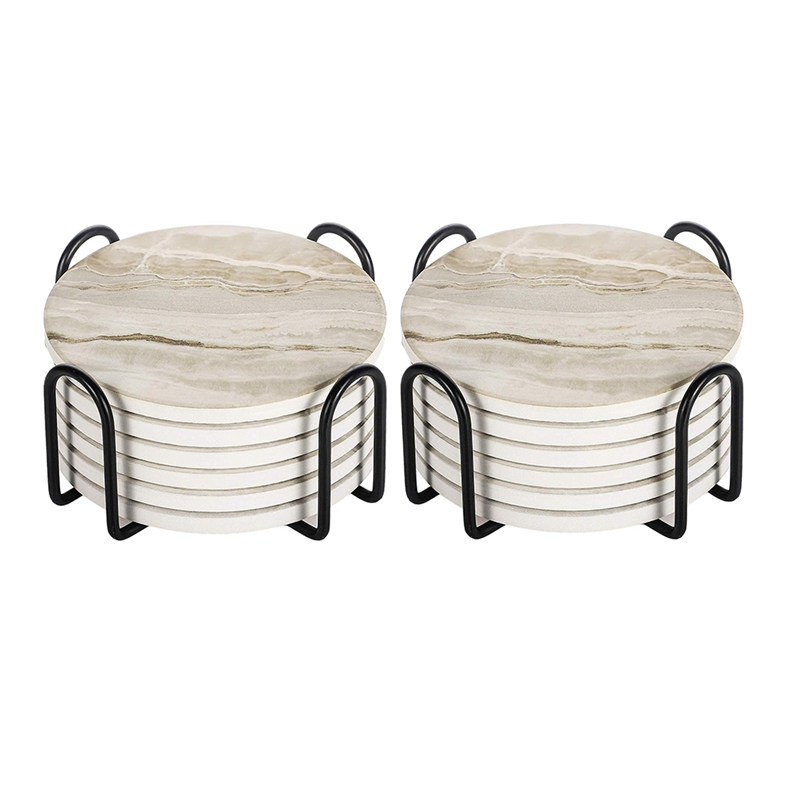 Marble Coaster Set - Ensemble de dessous de verre absorbant