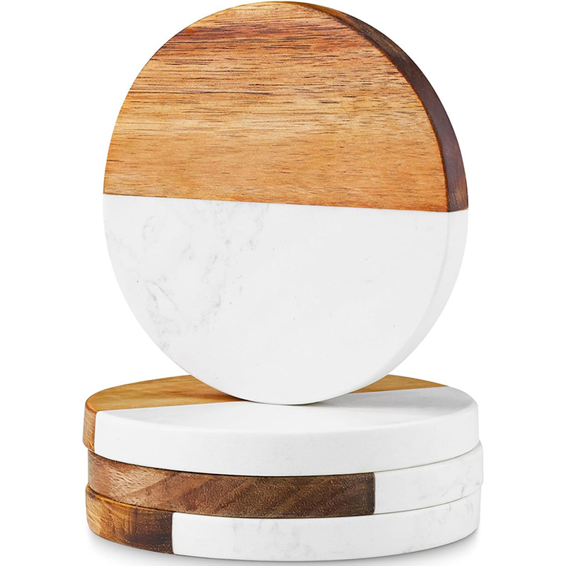 Marble Coaster Set - Lot de 4 sous-verres en marbre