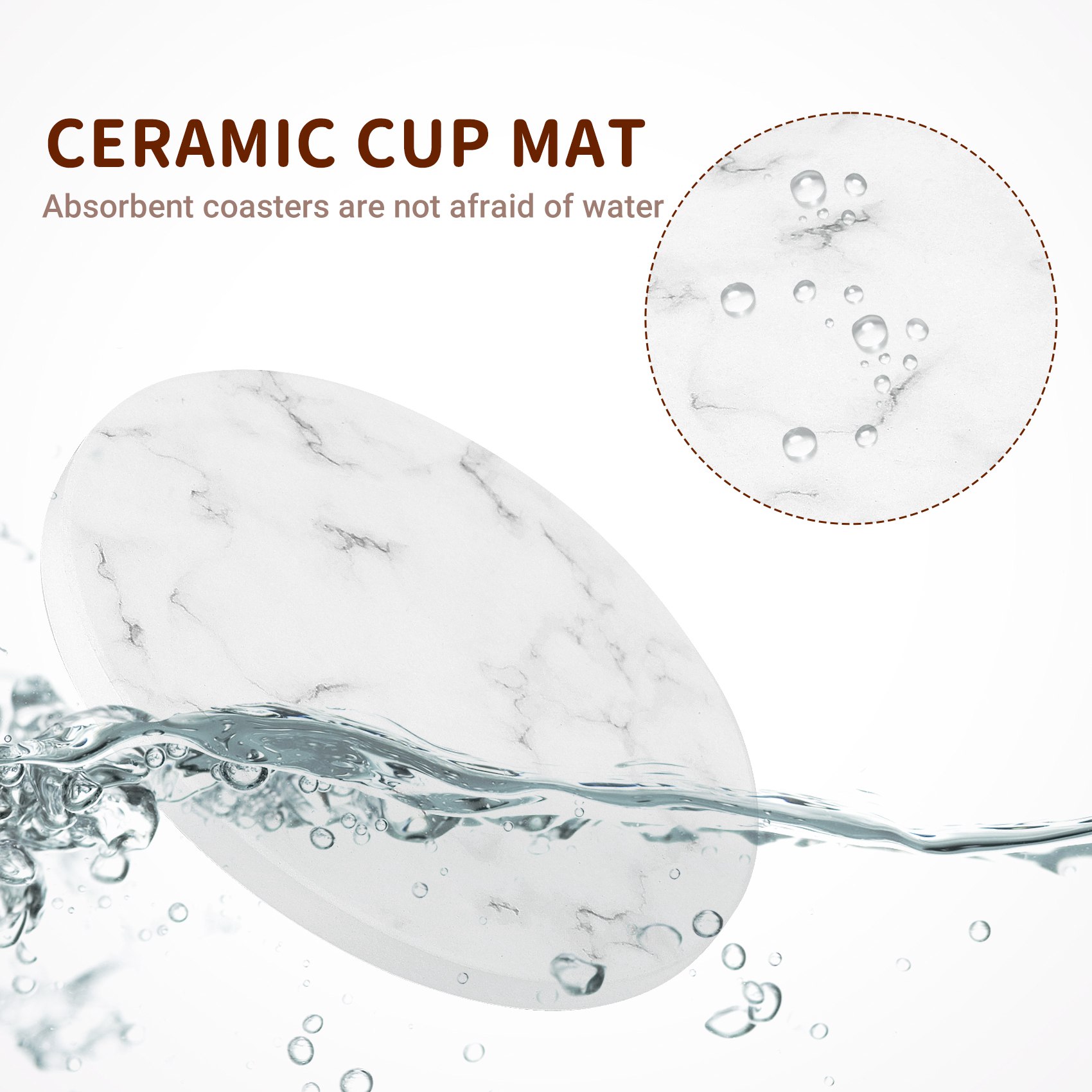 Marble Coaster Set - ABAH-Sous-verres absorbants pour boissons, ensemble de
