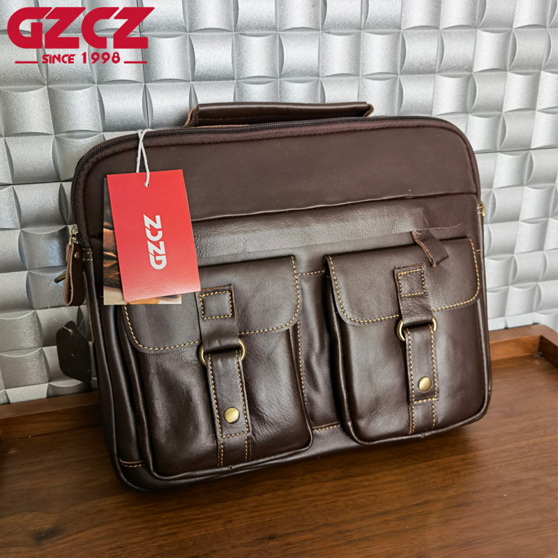 Leather Briefcase - Sac à main pour homme GZCZ,