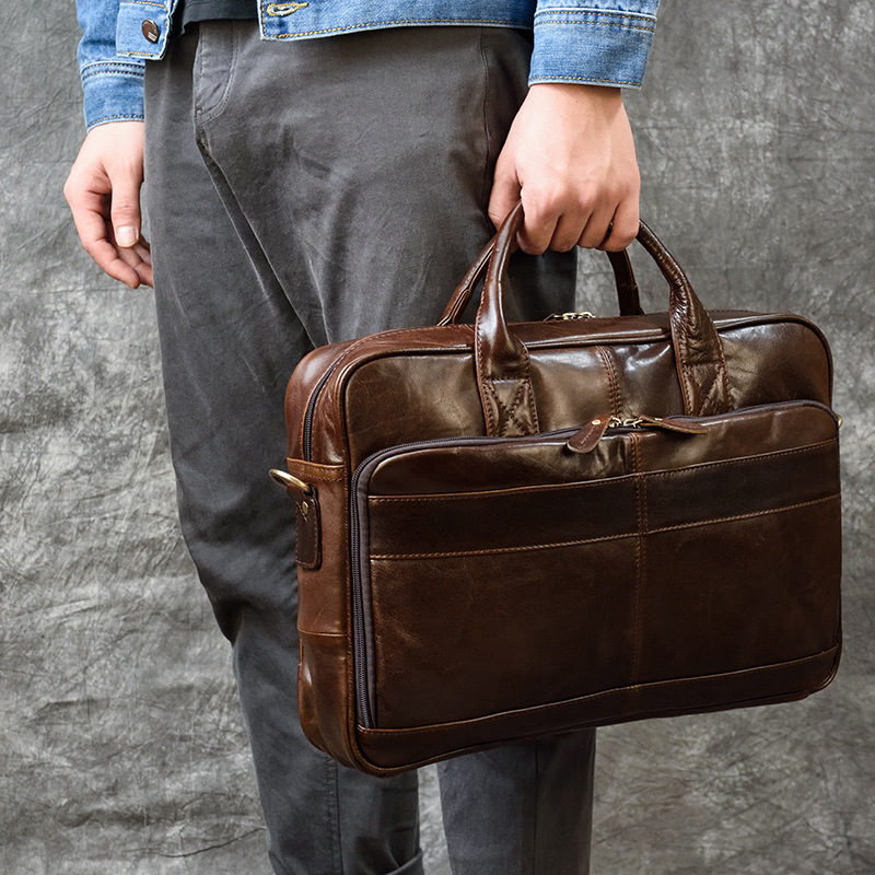 Leather Briefcase - Sac à Main de Luxe en
