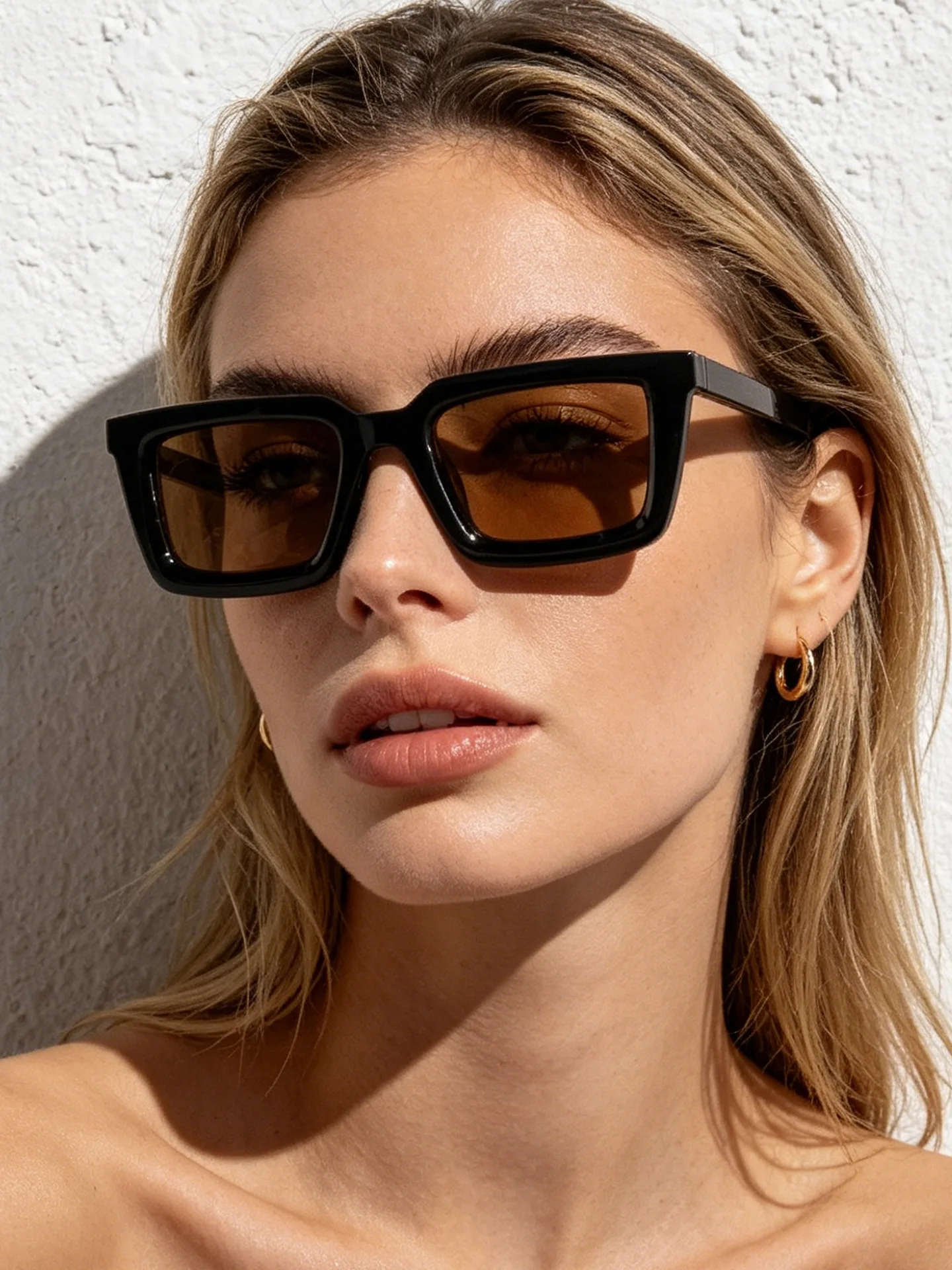 Sunglasses Uv400 - Lunettes de soleil rectangulaires vintage pour