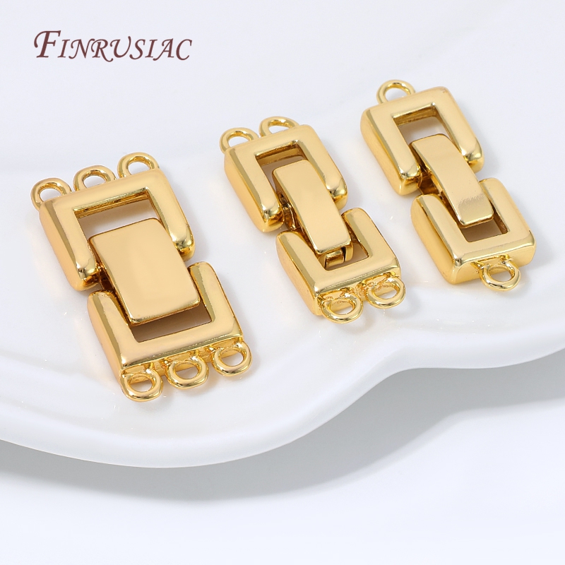 Gold Plated Jewelry - Connecteur de fermoir multi-brins plaqué or
