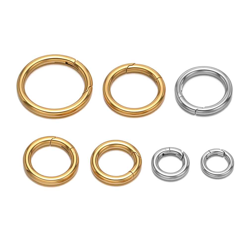 Gold Plated Jewelry - Fermoirs à ressort ronds en acier