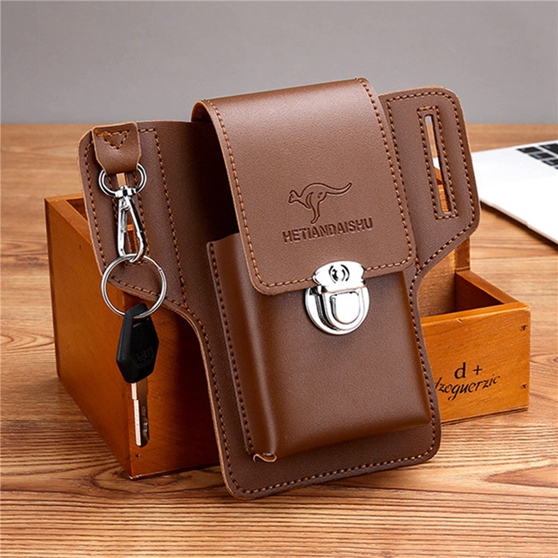 Leather Wallet Men - Sac de ceinture de téléphone pour