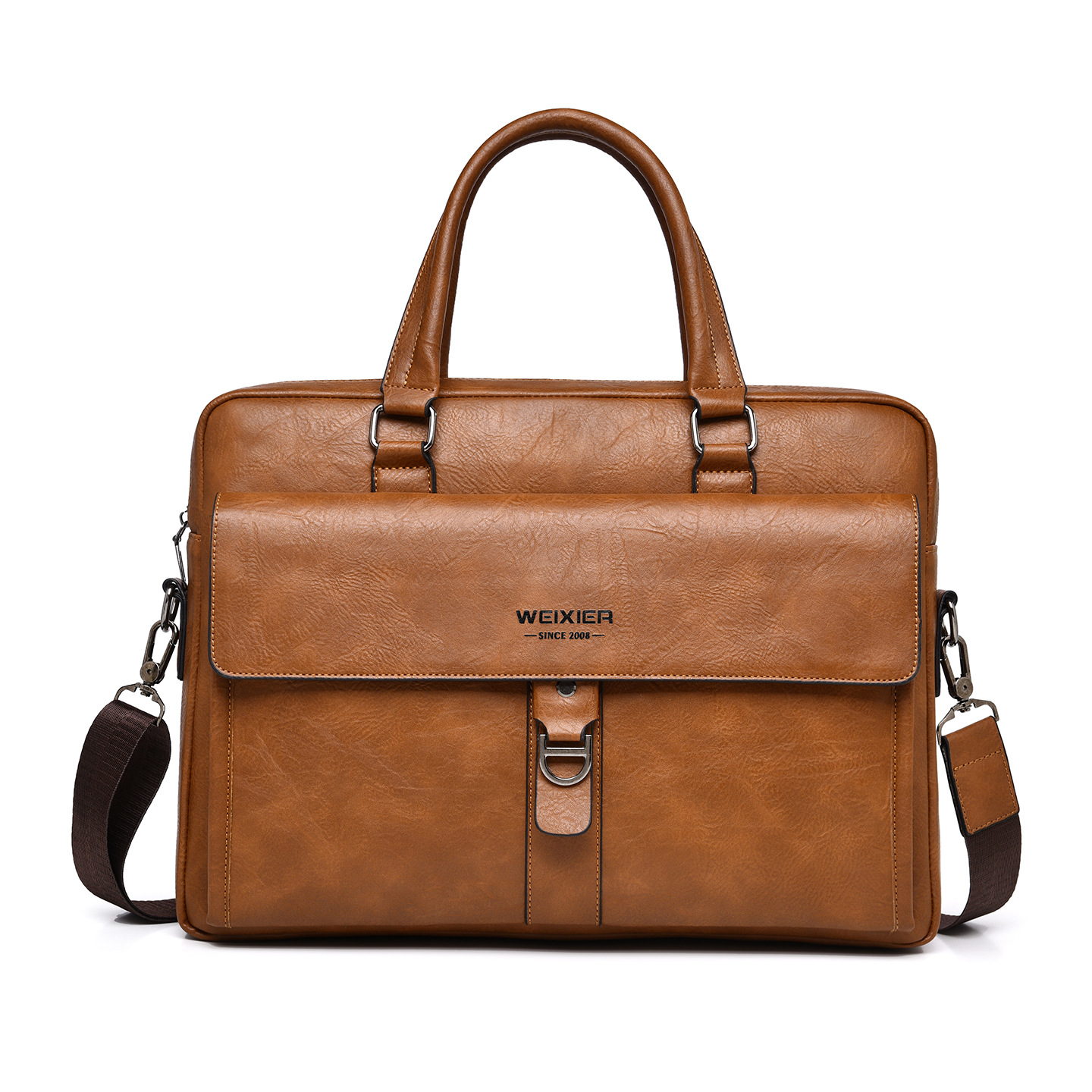 Leather Briefcase - Porte-documents vintage en cuir PU marron