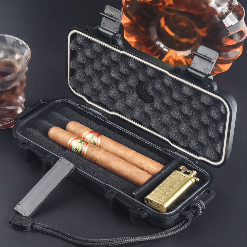 Premium Cigar Case - Humidificateur de cigares Portable avec humidificateur,