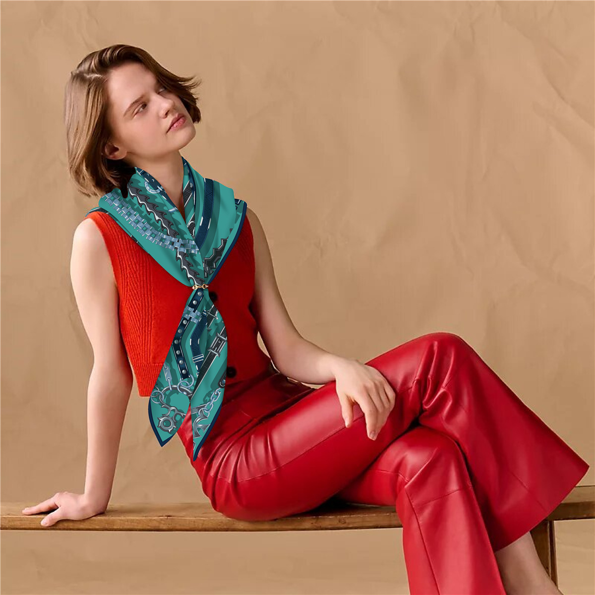 Écharpe en Soie Sergée et Cach - Cashmere Scarf avis et prix
