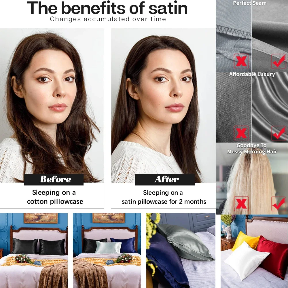 Taies d'oreiller en satin avec - Silk Pillowcase avis et prix