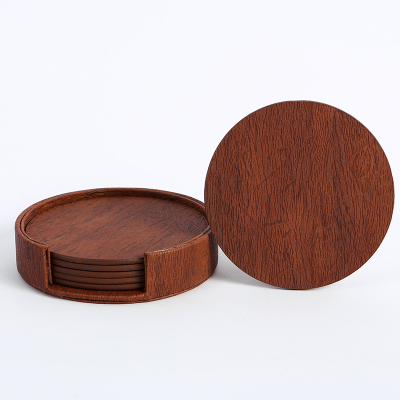 WOTOR 6 pièces/lot cercle bois - Marble Coaster Set avis et prix