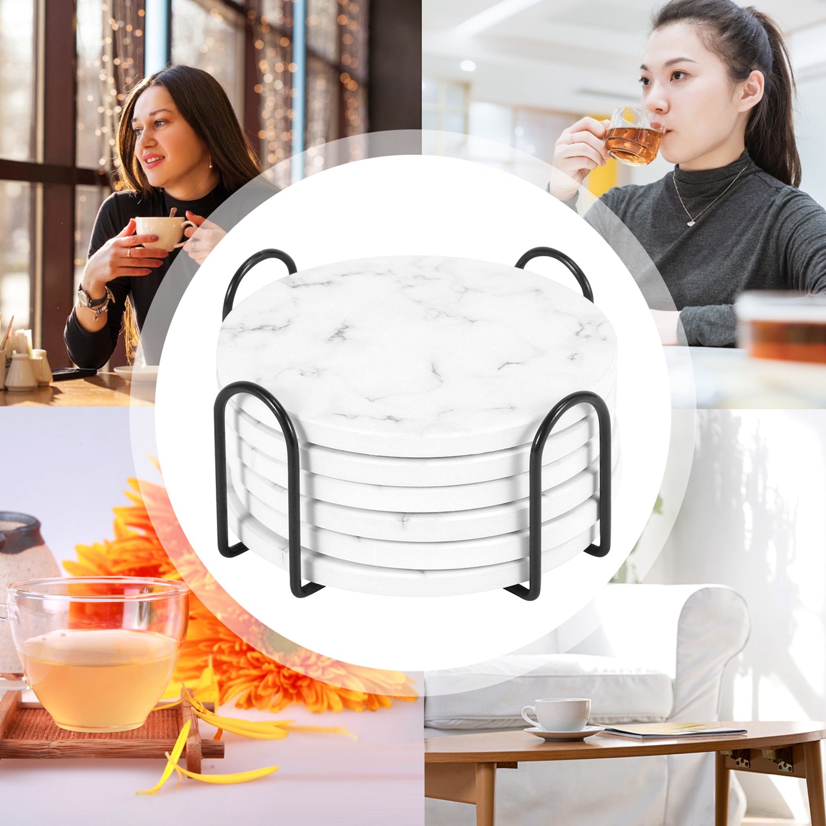 ABAH-Sous-verres absorbants po - Marble Coaster Set avis et prix