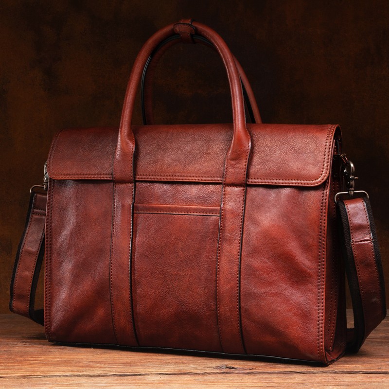 Sac à main en cuir tanné végét - Leather Briefcase avis et prix