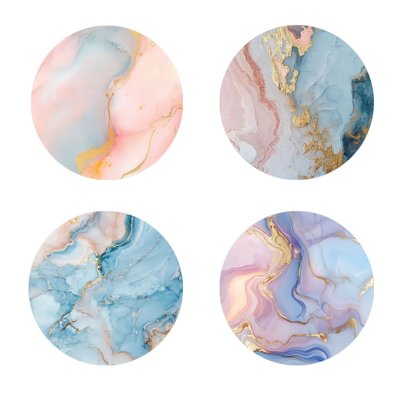 4 sous-verres imprimés motif m - Marble Coaster Set avis et prix