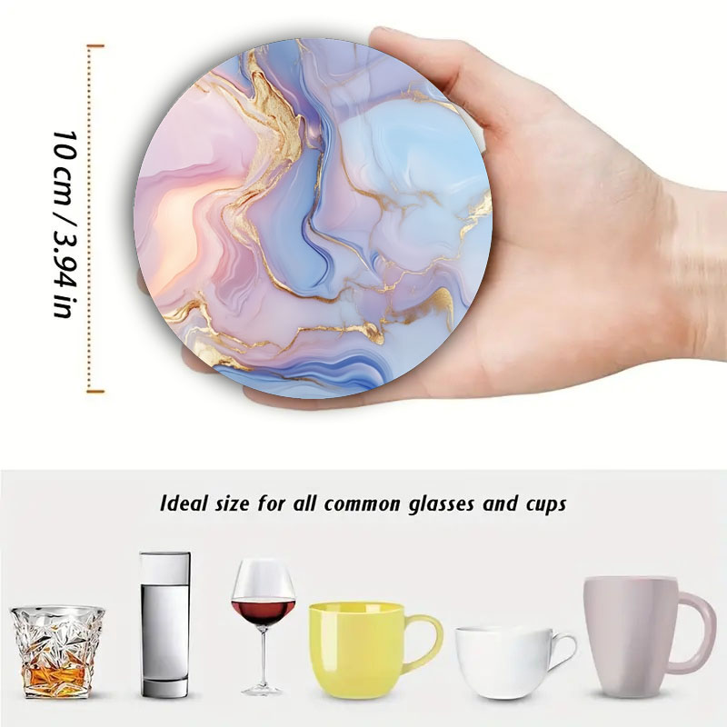 4 sous-verres imprimés motif m - Marble Coaster Set avis et prix
