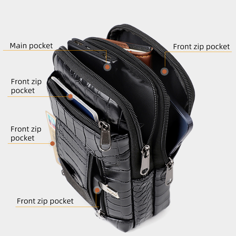 Sac à bandoulière imprimé Croc - Leather Wallet Men avis et prix