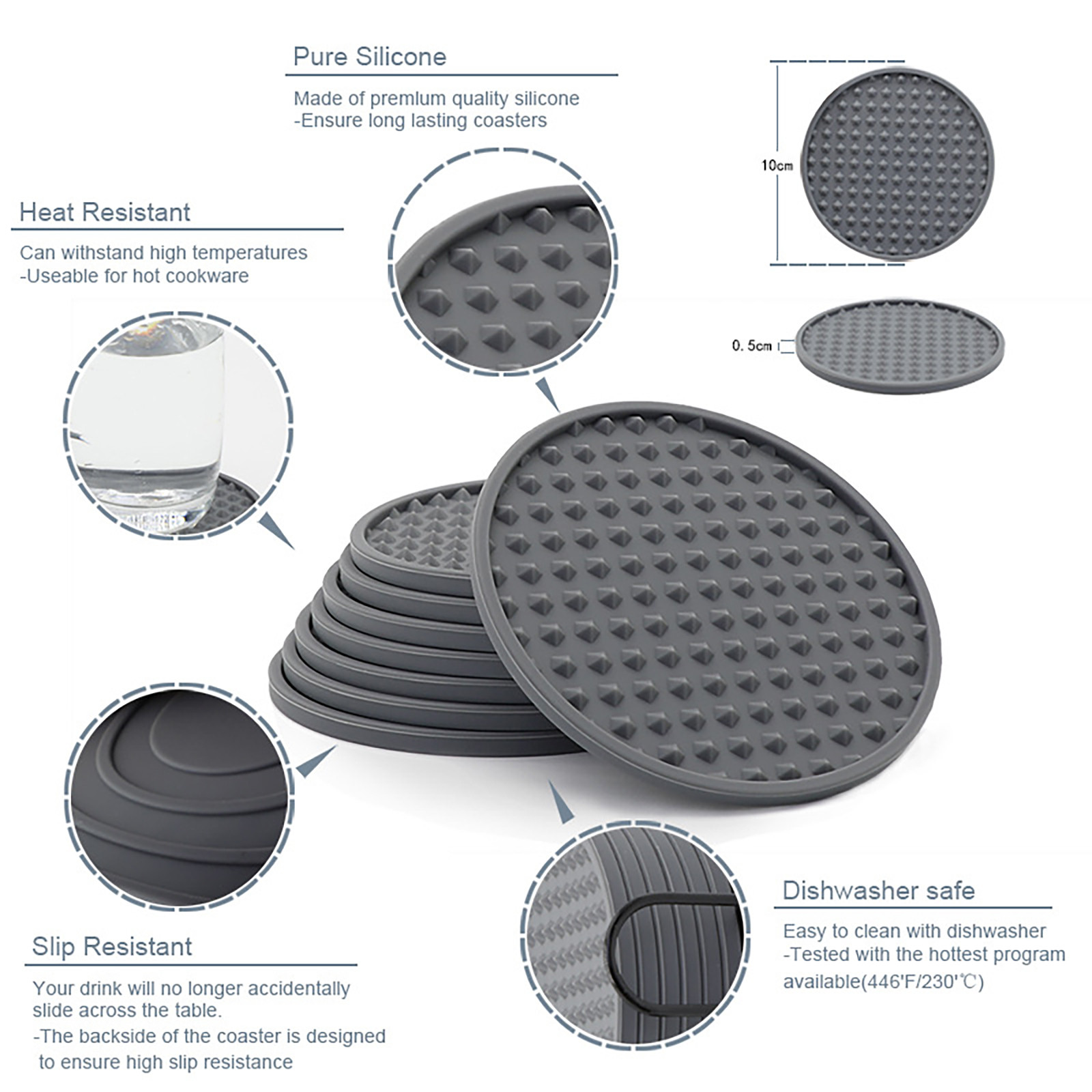 Dessous de verre en silicone a - Marble Coaster Set avis et prix