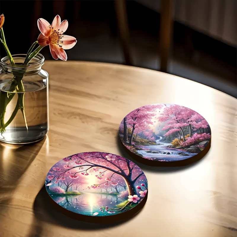 Sous-verres en bois avec fleur - Marble Coaster Set avis et prix