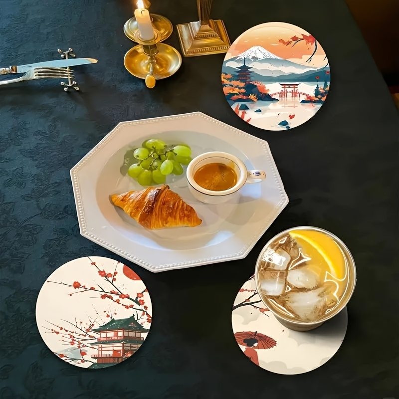 Sous-verres en bois avec fleur - Marble Coaster Set avis et prix