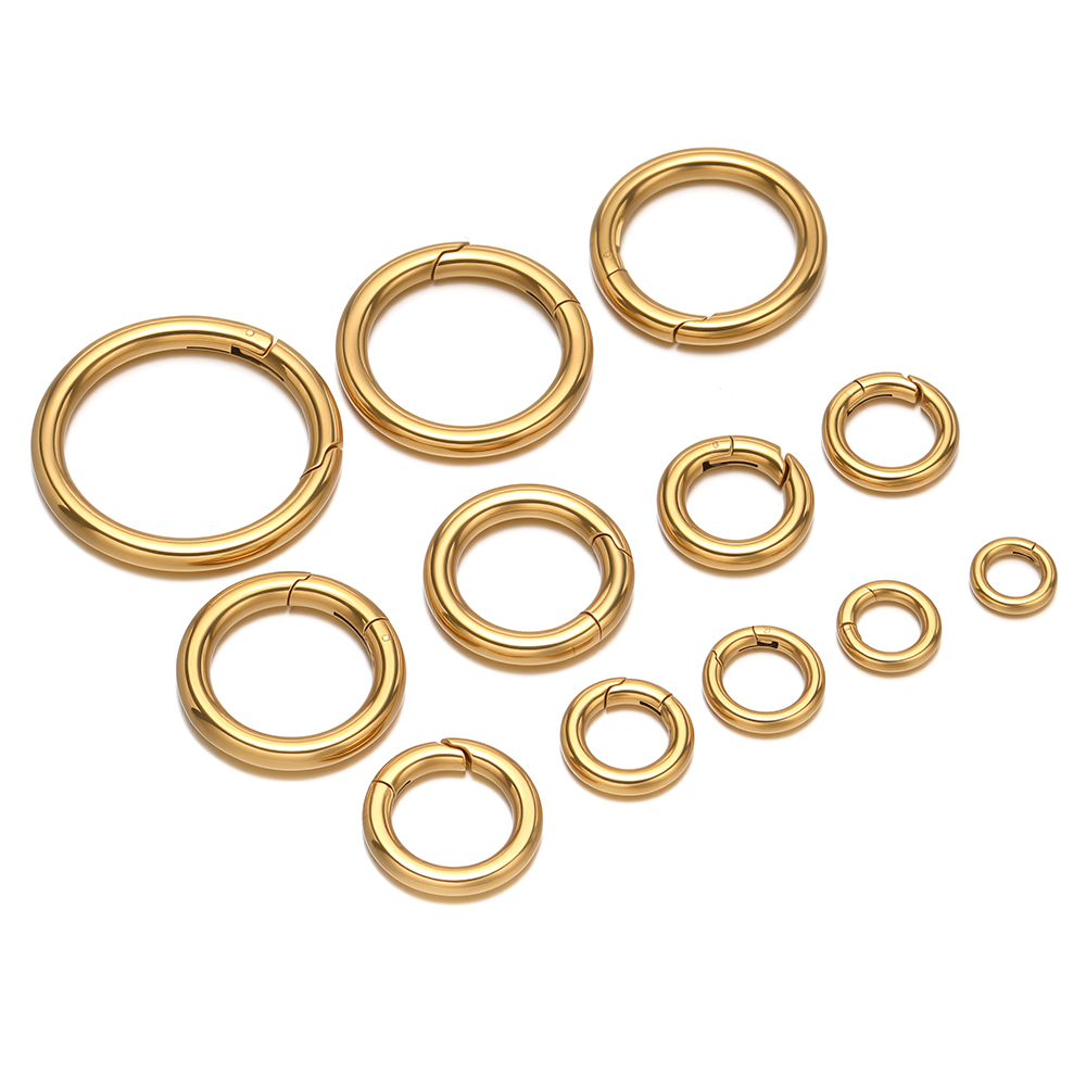 Fermoirs à ressort ronds en ac - Gold Plated Jewelry avis et prix