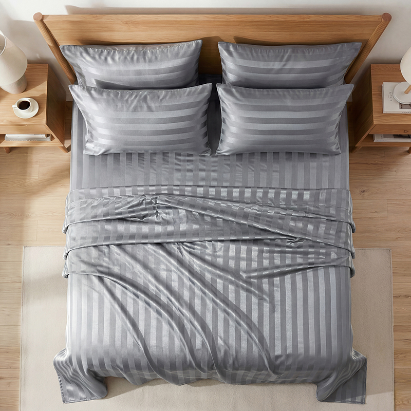Parure de draps en satin rayé  - Silk Pillowcase avis et prix