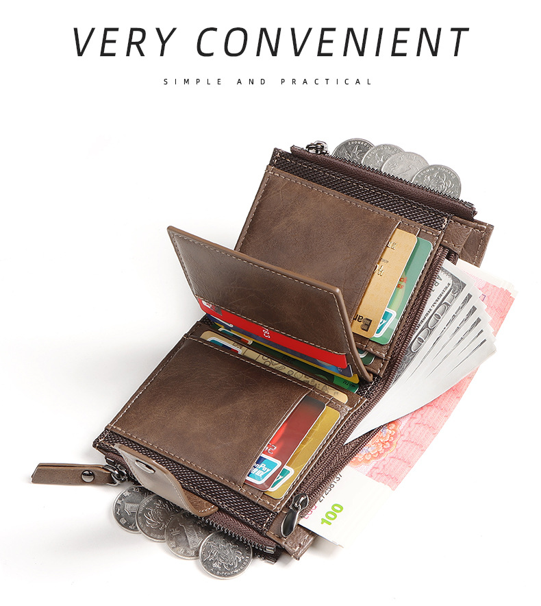 Portefeuille court mince en cu - Leather Wallet Men avis et prix