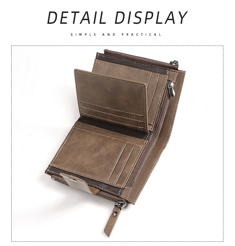 Portefeuille court mince en cu - Leather Wallet Men avis et prix