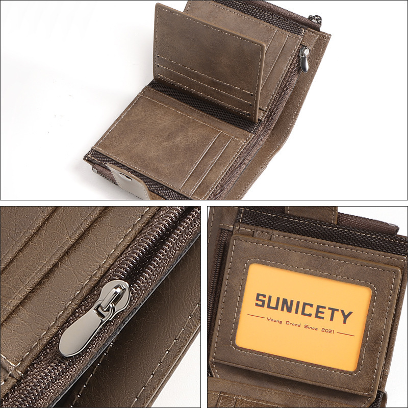 Portefeuille court mince en cu - Leather Wallet Men avis et prix