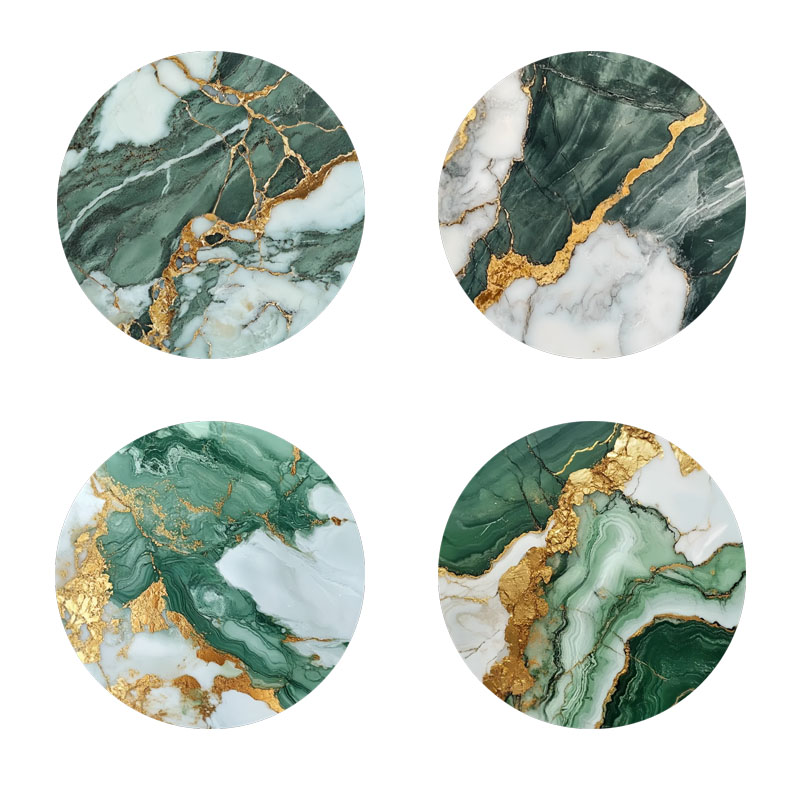 4 sous-verres imprimés motif m - Marble Coaster Set avis et prix