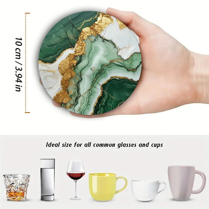 4 sous-verres imprimés motif m - Marble Coaster Set avis et prix