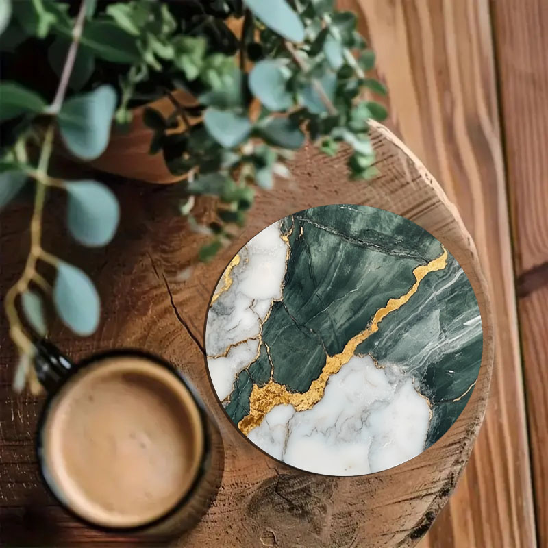 4 sous-verres imprimés motif m - Marble Coaster Set avis et prix