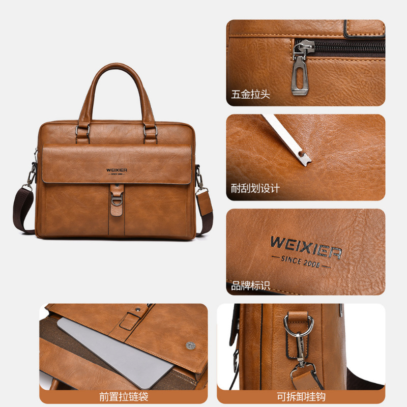 Porte-documents vintage en cui - Leather Briefcase avis et prix