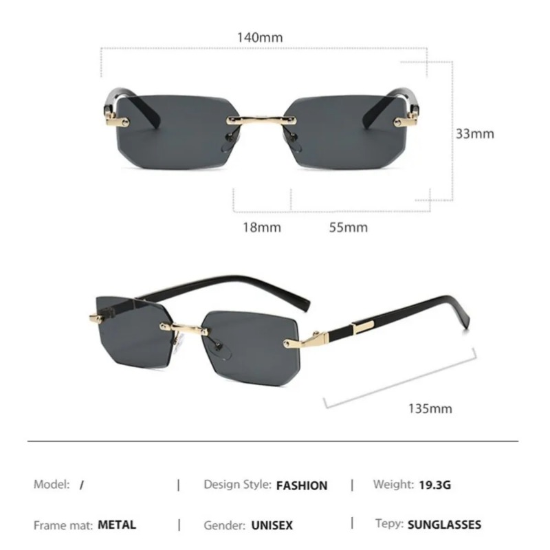 Lunettes de soleil rectangulai - Sunglasses Uv400 avis et prix