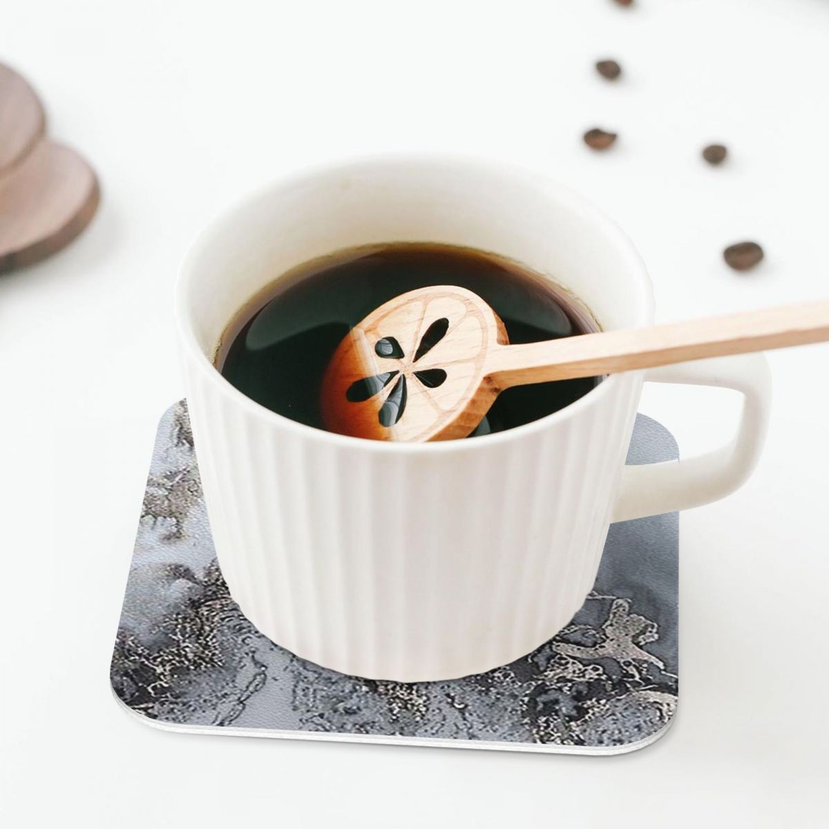 Sous-verres gris et argentés e - Marble Coaster Set avis et prix